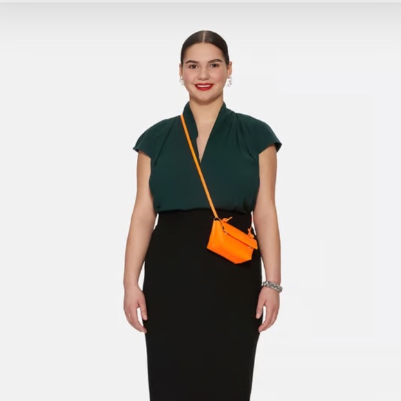 Universal Standard NWT Cambria Luxe Twill Top Forest Green Size 2X (US 6/8) - Picture 1 of 10